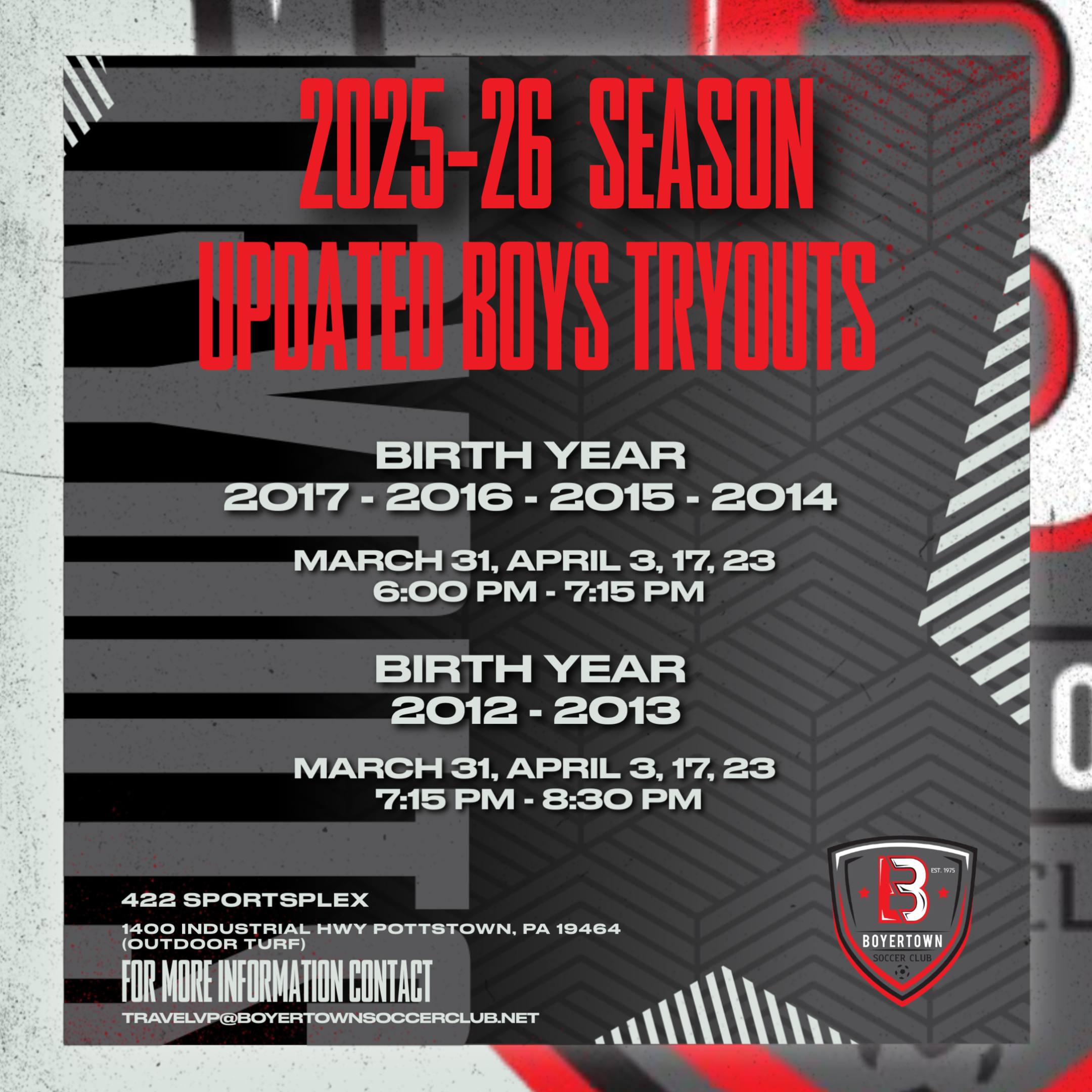 BSC Travel Tryouts Boys Updated 2